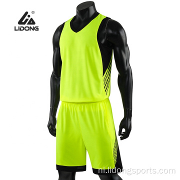 Goedkoop op maat gemaakte sublimatieteam basketbaluniform